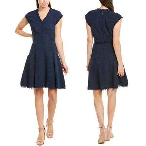 NWT Rebecca Taylor Tweed A Line Navy Dress - Sz 8
